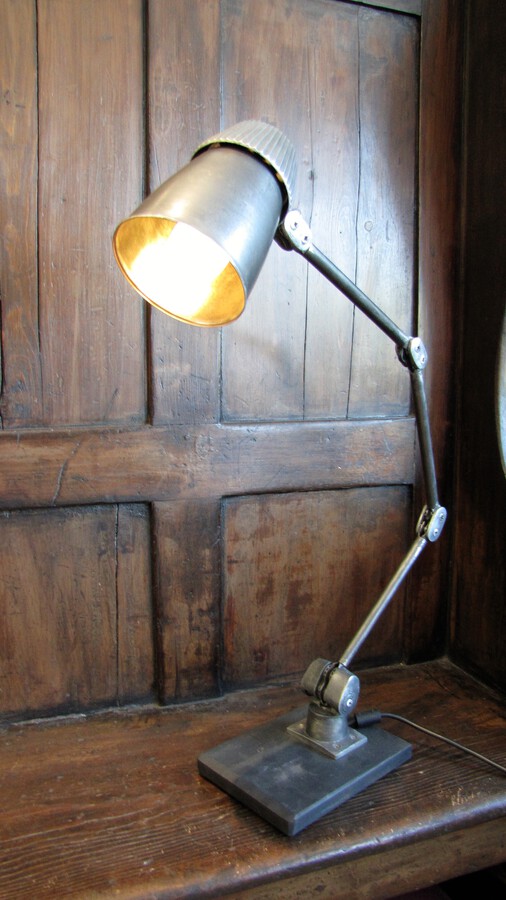 Vintage Industrial Articulating Factory Work Lamp
