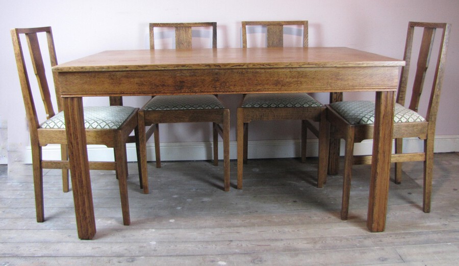1930's Gordon Russell Oak Dining Table & 4 Chairs