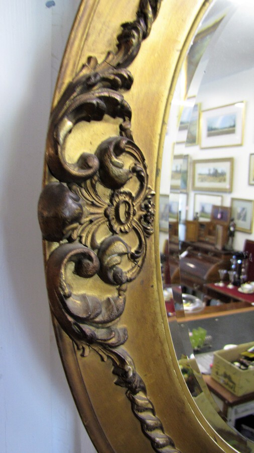 Antique Antique Gilt Gesso Oval Mirror