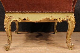 Antique Pair of Venetian lacquered armchairs of the 20th century