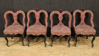 Antique Four Italian chairs Louis Philippe age