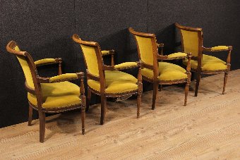 Antique Four French armchairs in Directory style of the 19th century