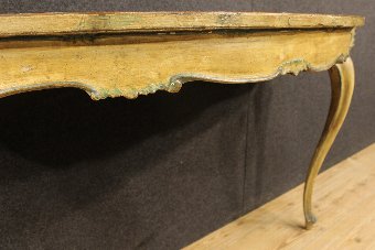 Antique Venetian lacquered console table of the 19th century