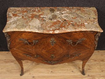 Antique Genoese commode with marble top of the 20th century