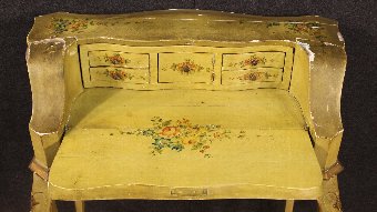 Antique Venetian lacquered and painted bureau of the 20th century
