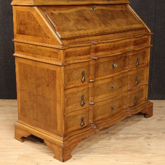 Antique Venetian trumeau in walnut and burl of the 20th century