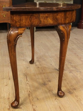 Antique English half moon console table of the 20th century