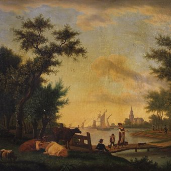 Antique French painting of the 19th century