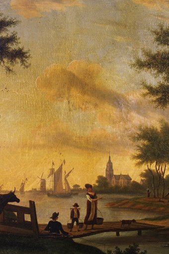 Antique French painting of the 19th century