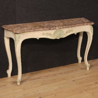French lacquered and painted console table of the 20th century