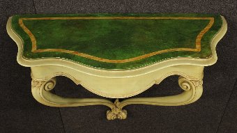 Antique Venetian lacquered and painted console table of the 20th century