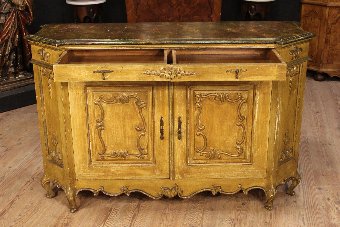 Antique Venetian lacquered and gilded sideboard of the 20th century
