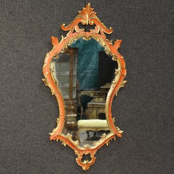 Gilded and painted Florentine mirror of the 20th century
