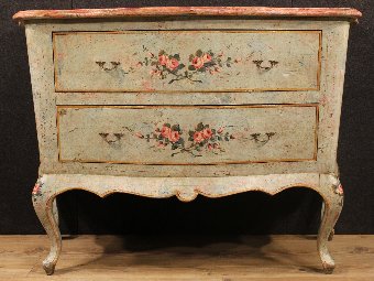 Antique Venetian dresser in lacquered and painted wood of the 20th century