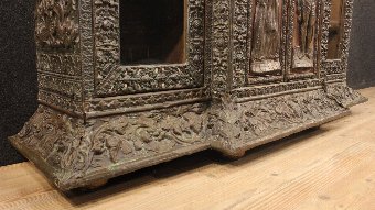 Antique Rare Dutch secretaire in metal of the early 20th century
