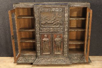 Antique Rare Dutch secretaire in metal of the early 20th century
