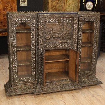 Antique Rare Dutch secretaire in metal of the early 20th century