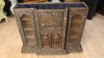 Antique Rare Dutch secretaire in metal of the early 20th century