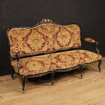 French Sofa in damask velvet of the early 20th century