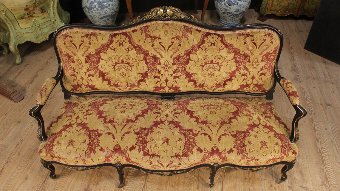 Antique French Sofa in damask velvet of the early 20th century