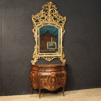 Antique Italian gilded mirror in Louis XV style of the 20th century