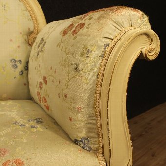 Antique Venetian love seat in lacquered wood