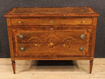 Antique Italian inlaid dresser in Louis XVI style