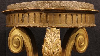 Antique French tripod table with marble top
