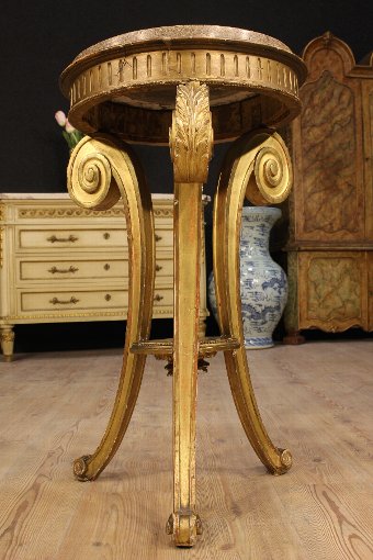 Antique French tripod table with marble top