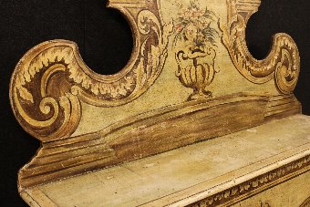 Antique Venetian bench in painted wood