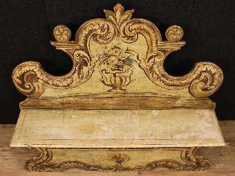 Antique Venetian bench in painted wood