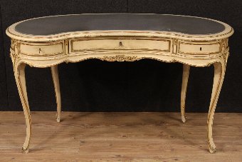 Antique French lacquered and gilded writing desk 