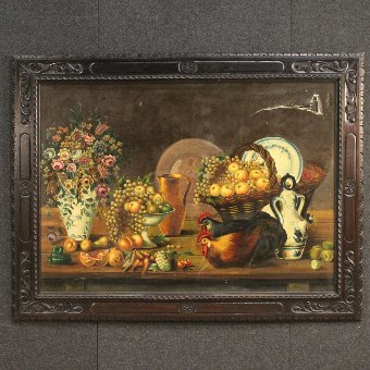 Spanish signed painting depicting still life