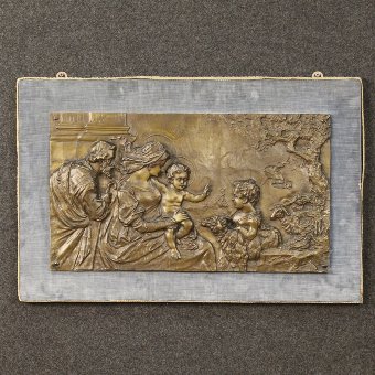 Religious high-relief in bronze of the early 20th century