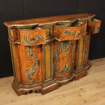 Antique Venetian sideboard in lacquered and painted wood