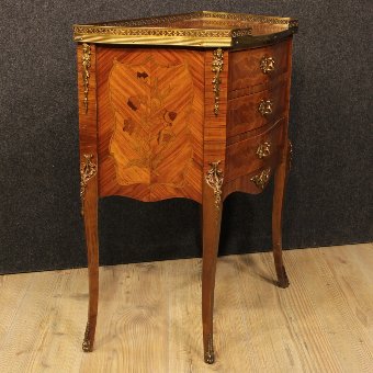 Antique Small French inlaid dresser decorated with gilded bronzes