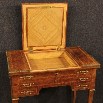 Antique French inlaid dressing table of the early 20th century