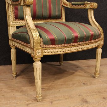 Antique Pair of Italian armchairs in Louis XVI style
