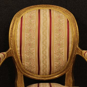 Antique Pair of Italian gilded armchairs