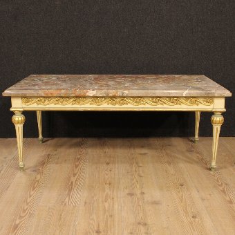Antique Great Italian coffee table with marble top