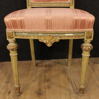 Antique Pair of lacquered and gilded Italian chairs