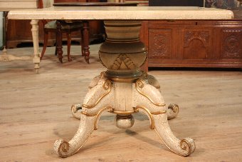 Antique French lounge coffee table in lacquered and gilded wood
