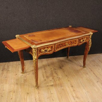 Antique French inlaid writing desk in rosewood from the early 20th century