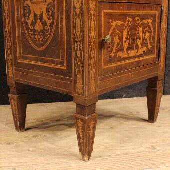 Antique Pair of Italian inlaid bedside tables in Louis XVI style
