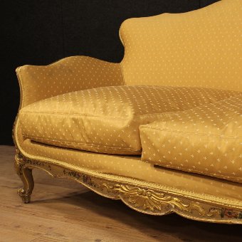 Antique Venetian sofa in lacquered, gilded and painted wood