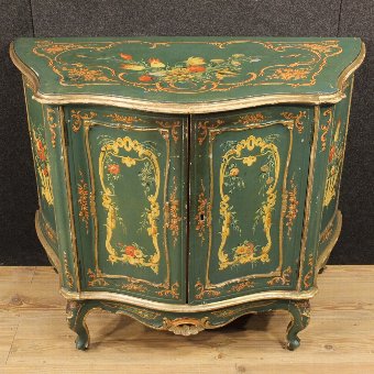 Antique Venetian lacquered and hand painted sideboard