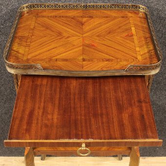 Antique French inlaid nightstand in rosewood and mahogany