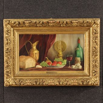Flemish still life painting signed and dated 1975