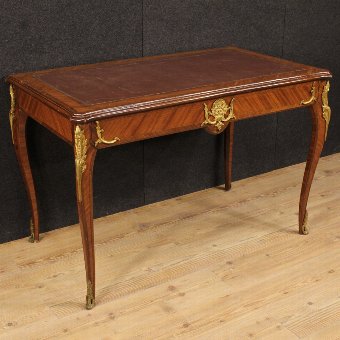 French writing desk in rosewood with gilt bronzes