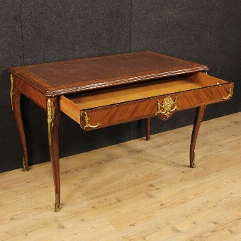 Antique French writing desk in rosewood with gilt bronzes